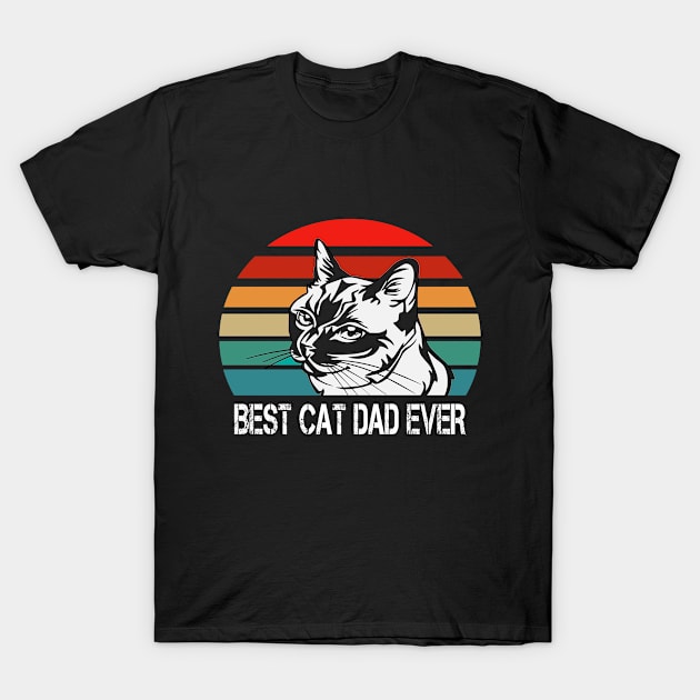 Vintage Best Cat Dad Ever Funny Gift Idea T-Shirt by karascom